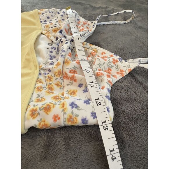 Abercrombie Kids Floral One-Piece Swimsuit Girls 13/14 Yellow Swimwear Beach - Picture 11 of 12